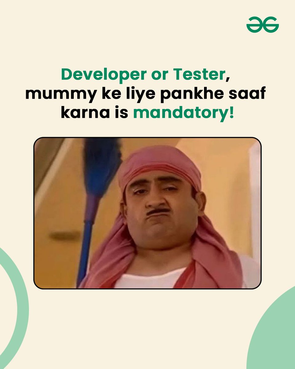 geeksforgeeks's tweet image. Went from bug fixing at office to bug killing at home