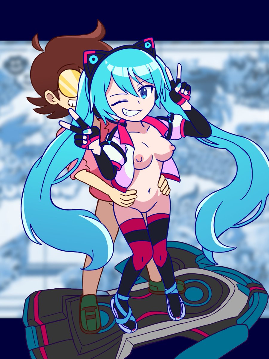 Commission work for <a href="/negativeCrash/">-crash</a> featuring Hatsune Miku from CrossWorlds