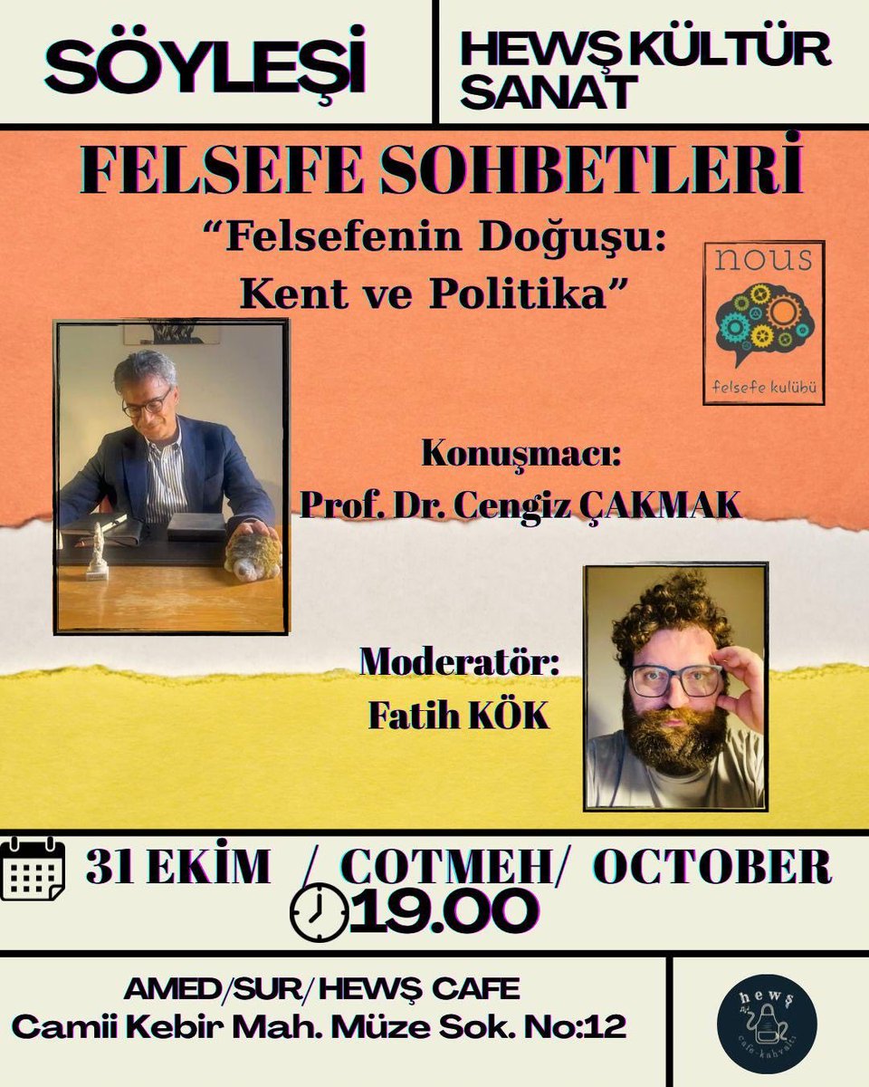 nousfelsefe's tweet photo. 🏛️ “Felsefenin Doğuşuna Yolculuk: Kent ve Politika Üzerine”
Felsefenin kamusal yaşamla, kentin ortak aklıyla buluştuğu bir başlangıca dönüyoruz. Prof. Dr. Cengiz Çakmak ile antik Yunan’ın “polis”inde düşüncenin izini süreceğiz.
@Cengzckmk @hewshawe https://t.co/lFMHDBNXR7