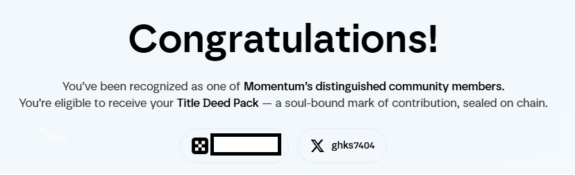 [DEED NFT 받았습니다! 추첨 가주아]

뒤늦게 받았다는 글 보고 혹시나 확인했는데,,저도 있네요🥺
<a href="/MMTFinance/">MomentumⓂ️Ⓜ️T</a>  <a href="/buidlpad/">Buidlpad</a> 사랑해요💙💙

그것도 모르고 지인 추천도 받았다니 자리아깝다,, ㅠ 
지인분들도 전부 당첨되신 것 같아서, 남은 3자리는 추첨으로 드리려 합니다.!!

🚨인용은 귀찮아하실 것