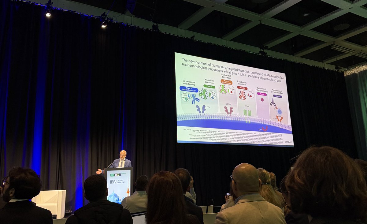omalirp's tweet image. Starting #ESMO25 with “Breaking the wall of platinum resistant ovarian cancer” #PROC w informing talks by Drs Sehouli, Colombo, @DrKatyMoore and Torp; understanding targets &amp;amp; sequencing of drugs eg ADC, when to rebx, redefining plat resistance &amp;amp; actionable biomarkers