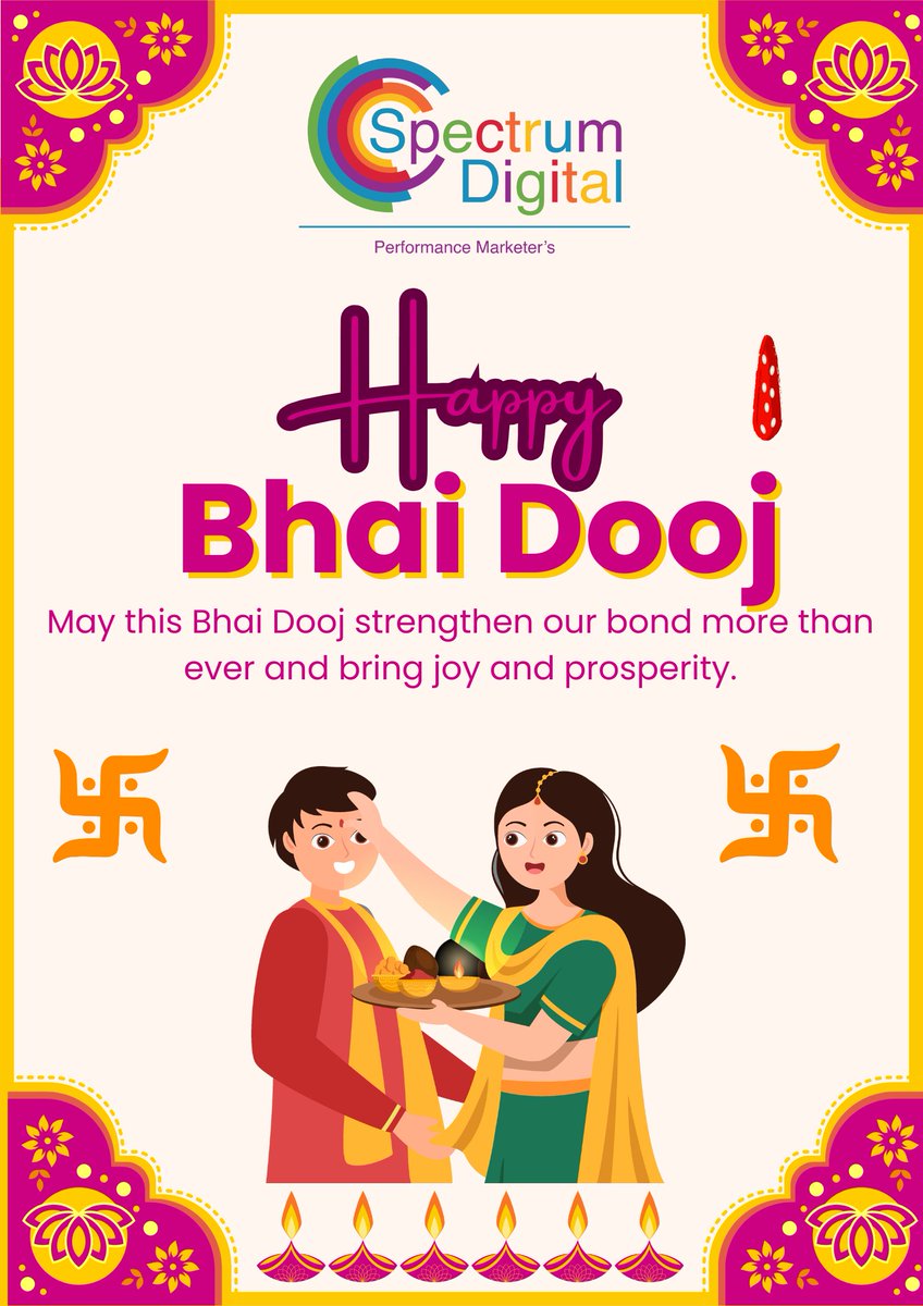 Spectrum_Digit's tweet image. Bhai Dooj is a reminder of the love and trust shared between siblings.

May this special day bring smiles, sweet memories, and endless joy.

Happy Bhai Dooj to all! 🌼

#BhaiDooj #SiblingLove #FestiveSeason #Joy
