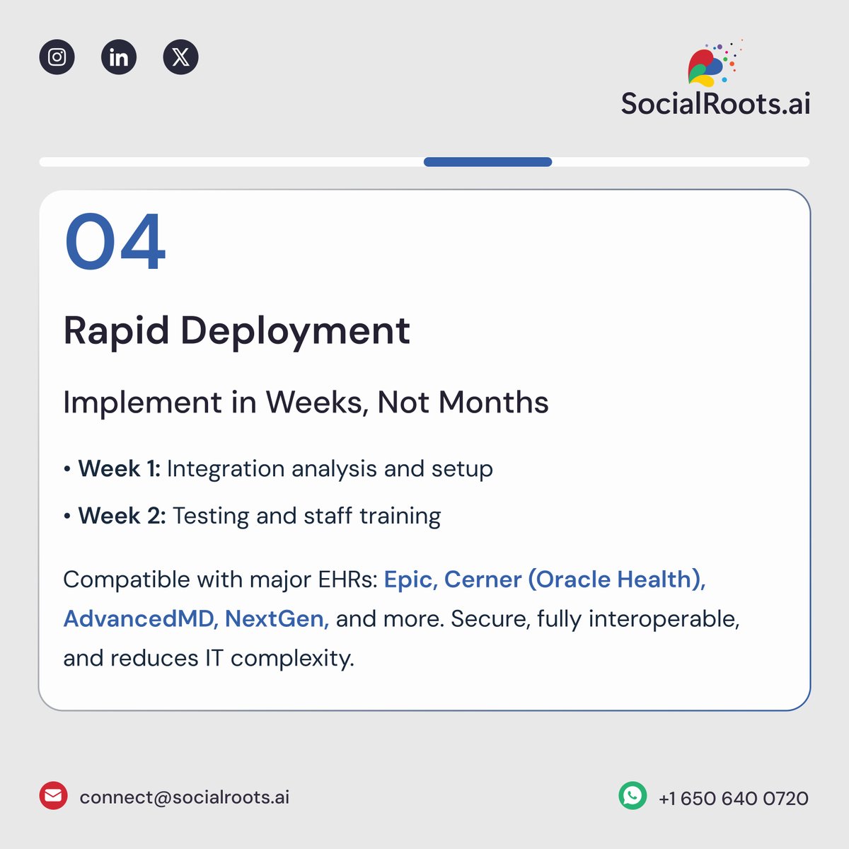 socialroots_ai's tweet image. Unify patient, referral, and care data with SocialRoots.ai's pre-built Salesforce Integration—no custom dev needed. Enable real-time sync, EHR interoperability, and faster, accurate care.
#SalesforceIntegration #SocialRootsAI #HealthcareDataIntegration #EHRIntegration
