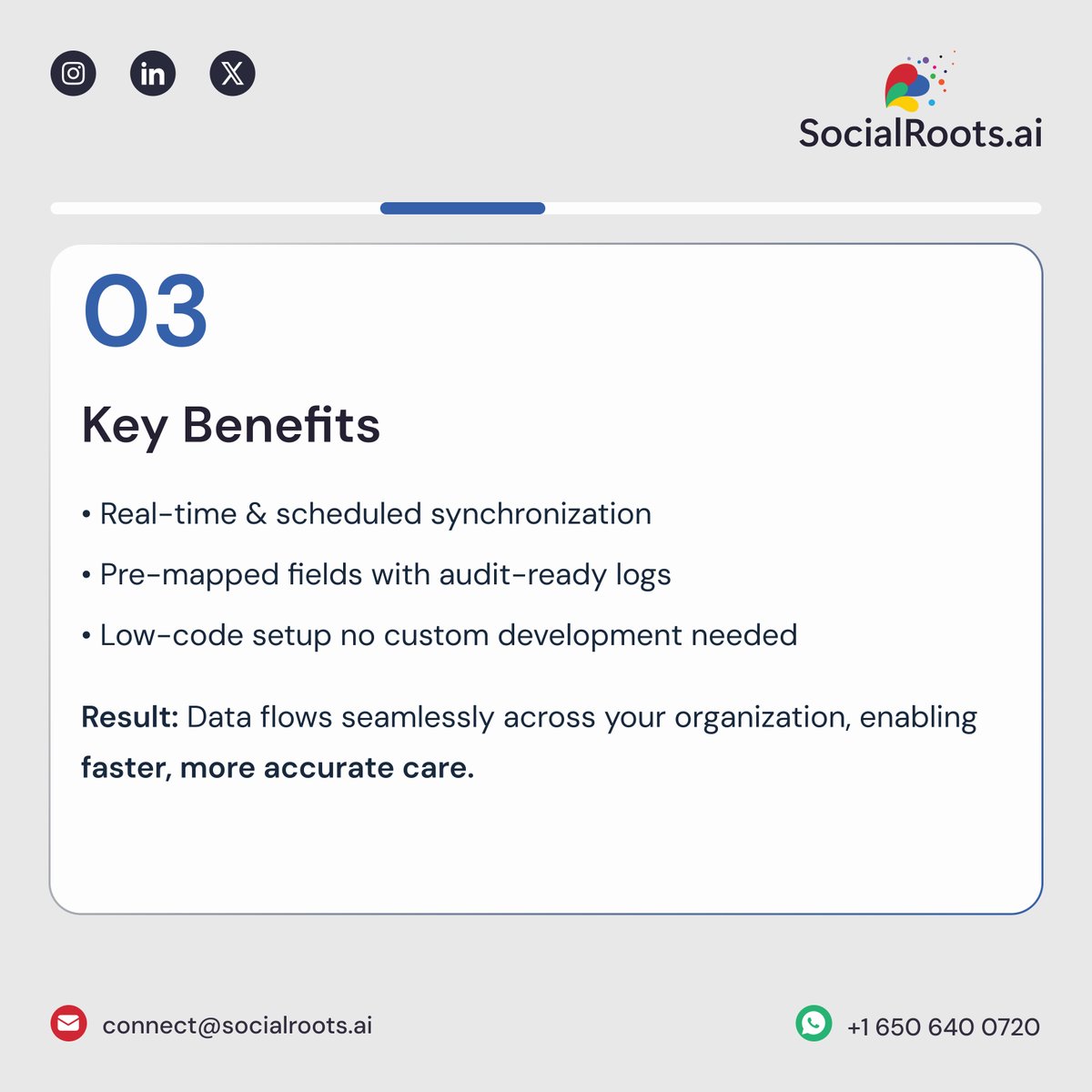 socialroots_ai's tweet image. Unify patient, referral, and care data with SocialRoots.ai's pre-built Salesforce Integration—no custom dev needed. Enable real-time sync, EHR interoperability, and faster, accurate care.
#SalesforceIntegration #SocialRootsAI #HealthcareDataIntegration #EHRIntegration