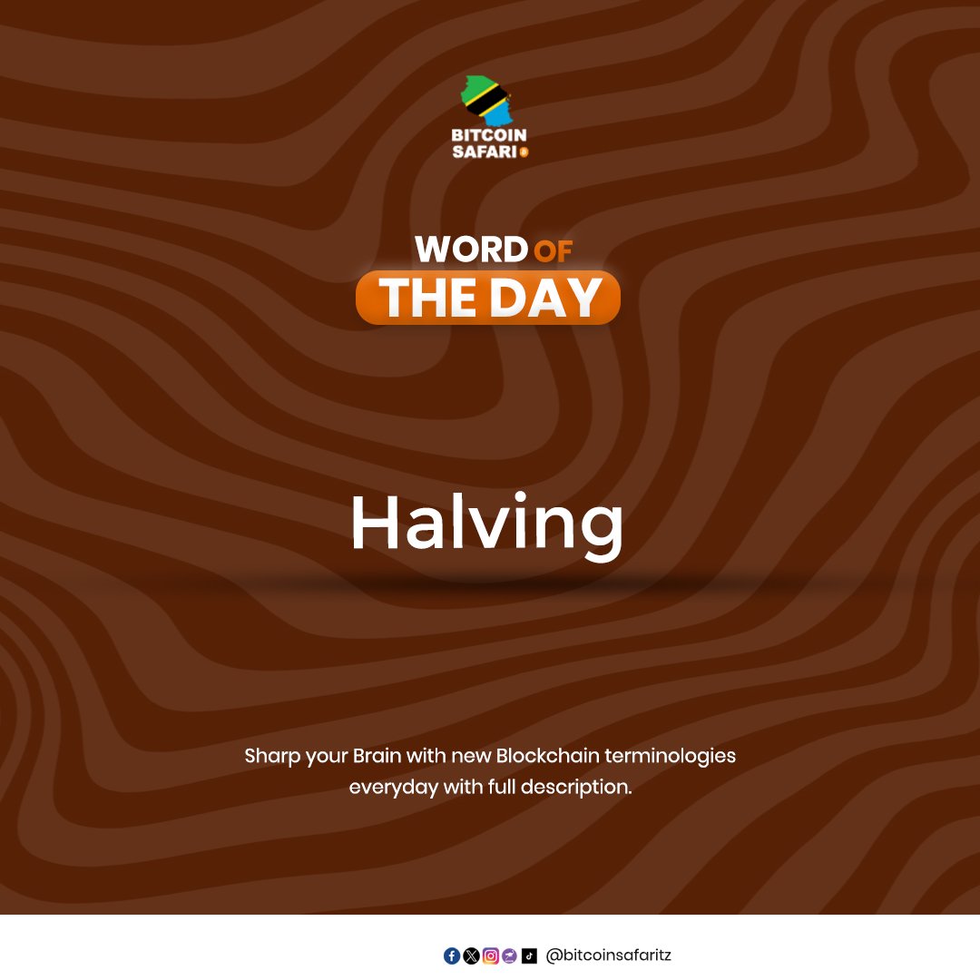 BitcoinSafariTZ's tweet photo. Bitcoin Halving ni nini?
Bitcoin halving ni tukio linalotokea kila baada ya takriban miaka minne, ambapo zawadi (reward) ya Bitcoin wanayopata wachimbaji (miners) inapungua kwa nusu (50%). Hii ni sehemu ya mfumo wa Bitcoin uliowekwa na muundaji wake, Satoshi Nakamoto, ili kudhibiti usambazaji wa Bitcoin na kulinda thamani yake dhidi ya mfumuko wa bei.

Inavyofanya Kazi:
Wakati wachimbaji wanathibitisha muamala (transaction) kwenye mtandao wa Bitcoin, wanazawadiwa Bitcoin mpya. Mwanzoni walikuwa wakipata 50 BTC kwa kila block, lakini halving za awali zimesababisha kupungua kwa kiwango hiki:

- 2009: 50 BTC
- 2012: 25 BTC (halving ya kwanza)
- 2016: 12.5 BTC
- 2020: 6.25 BTC
- 2024: 3.125 BTC  
Halving inayofuata inatarajiwa kufanyika 2028.

Faida za Bitcoin Halving:

1. Kudhibiti mfumuko wa bei (inflation): Kwa kupunguza kiasi cha Bitcoin mpya zinazotengenezwa, halving huzuia mfumuko wa bei kama ilivyo kwenye sarafu za kawaida zinazochapishwa kiholela.
2. Kuongeza thamani: Mara nyingi, halving huambatana na ongezeko la bei ya Bitcoin kwa sababu usambazaji unapungua lakini mahitaji yanaongezeka.
3. Kuchochea matumizi ya teknolojia ya Bitcoin: Halving huleta hamasa kwa jamii kujifunza na kuwekeza zaidi kwenye Bitcoin.

Mfano Hai:
Fikiria dhahabu. Kadri inavyokuwa ngumu kuipata, ndivyo thamani yake inavyopanda. Vivyo hivyo, Bitcoin inazidi kuwa adimu (scarce) kila halving. Mwaka 2020 kabla ya halving, BTC ilikuwa karibu 8,000. Baada ya halving, ilifikia zaidi ya 60,000 mwaka uliofuata.
 
Bitcoin halving ni sehemu muhimu ya mfumo wa Bitcoin wa kuhakikisha kuwa BTC inabaki kuwa sarafu ya kidigitali yenye thamani na isiyodhibitiwa na mtu au taasisi. Ni tukio muhimu kwa wawekezaji, wachimbaji, na watumiaji wa Bitcoin kote duniani.