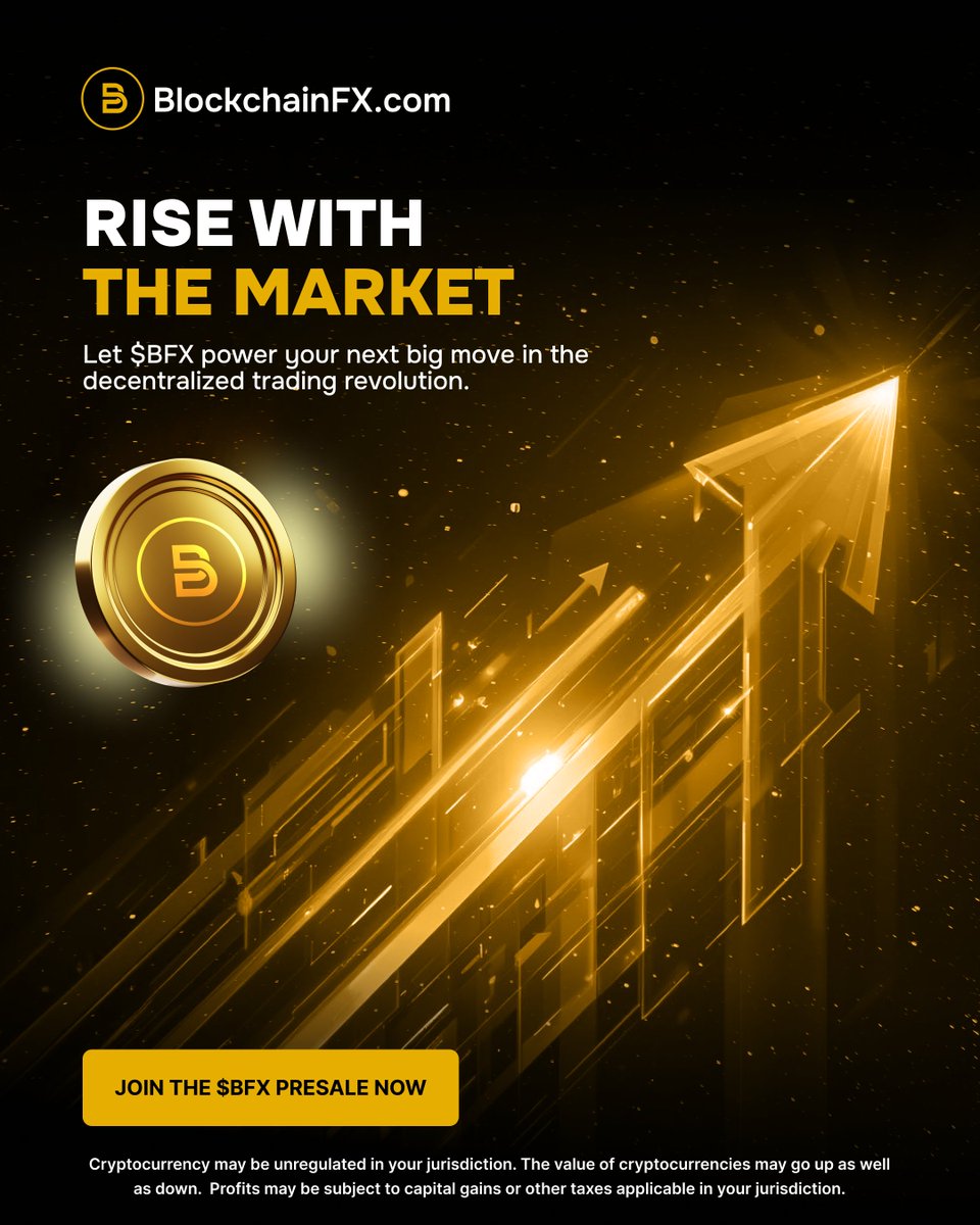 BlockchainFXcom's tweet image. 🚀 Rise with the Market.
Let $BFX power your next big move in the decentralized trading revolution.
The market is ready, are you?
Join the $BFX presale now 👉 BlockchainFX.com
#BFX #BlockchainFX #Presale #Crypto #Web3