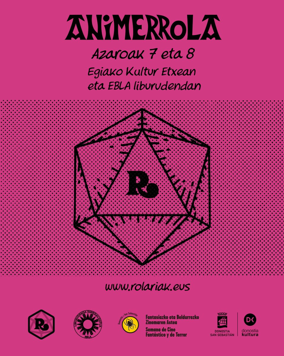 Adi! Datorren azaroak 7-8an ANIMERROLA antolatuko dugu Donostiako Egiako Kultur Etxean eta <a href="/EblaLiburudenda/">Ebla Liburudenda Espezializatua</a> -n. Anime eta manga zaporeko rol jokoak euskaraz! Izen emateak irekita daude hemen: rolariak.eus/jardunaldiak/a…
<a href="/donostiakultura/">Donostia Kultura</a>