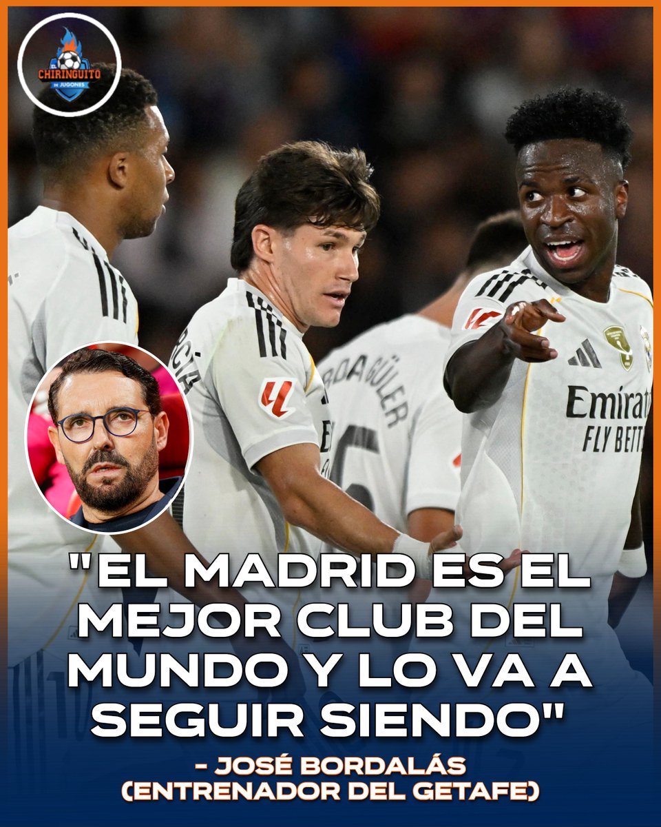 ⚪️"El REAL MADRID es el MEJOR CLUB del MUNDO y lo va a SEGUIR SIENDO".

➡️José Bordalás, entrenador del Getafe, elogia al club madridista antes de su enfrentamiento en liga.