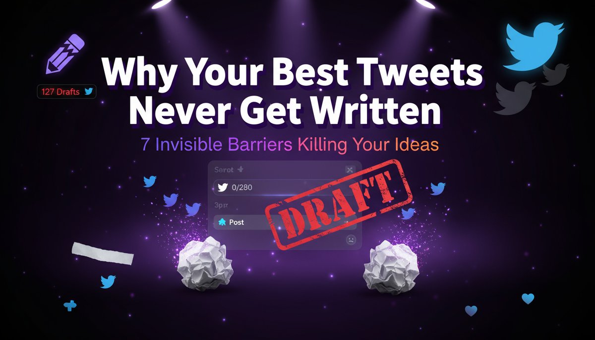 You're staring at the blank screen. Again.

That brilliant idea from this morning? Still stuck in your head. 💭

We're launching the PrismX Blog to end this. 🔥

First drop: "Why Your Best Tweets Never Get Written (And How to Fix It)" 🚀

You'll discover:
✅ The 7 invisible