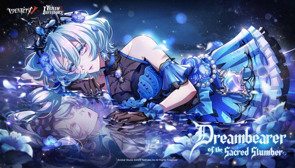 Dear Visitors,
Adorned in festival silks, she dances with ethereal grace.
Truth &amp; Inference's new gift box, Dreambearer of the Sacred Slumber, is coming soon.
✦ Physical Merch: Pre-order opens soon!
✦ In-Game Costume: Releasing later this season via the shop.
#IdentityV