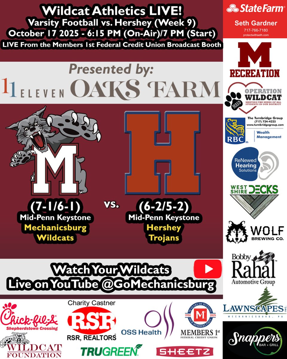MicMikeMicMike's tweet photo. A BIG MP Keystone game is going down tonight in Hershey as the @GoMechanicsburg football team faces the @DTSDathletics (Hershey Trojans).  Pre-Game at 615p w/Coach's Corner, and more.  Kick-off at 7p.  @FromAthletics joins me...hope you'll do the same!  https://t.co/gYsN0wlM9Q https://t.co/5ugT7Og3a9