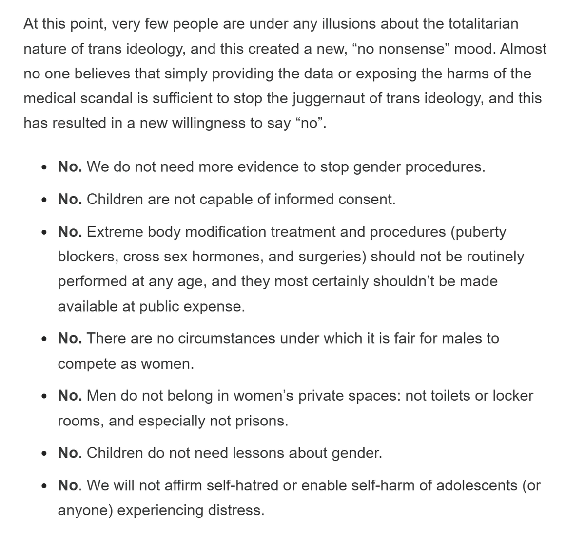 The early critiques of the affirmative model of gender care and the exposure of the non-existent evidence base for pediatric medicine were important interventions at the time. But they were just the beginning of the exposure of the world historical malfeasance behind the