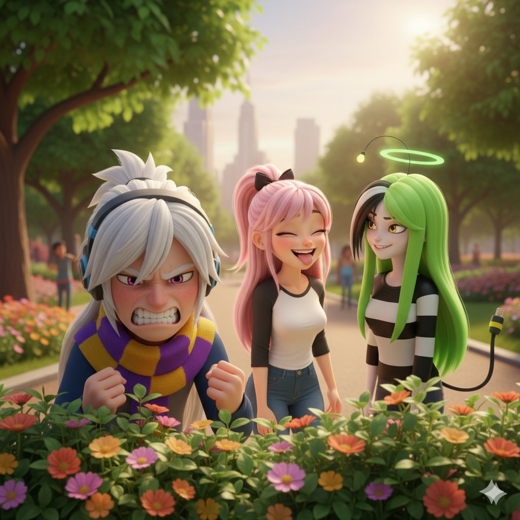 CobaltMetalRose's tweet photo. Haziel en modo ardido, y Carrie y Cobalt casuales como si nada pasara 🤭😆
Celos es lo que siente el albino, celos de ver a Carrie pasarla bien con alguien más que no sea él.
#funnymoments #angryface #friendship #cuteness #originalcharacters #geminiai https://t.co/hTBv5RVXWf