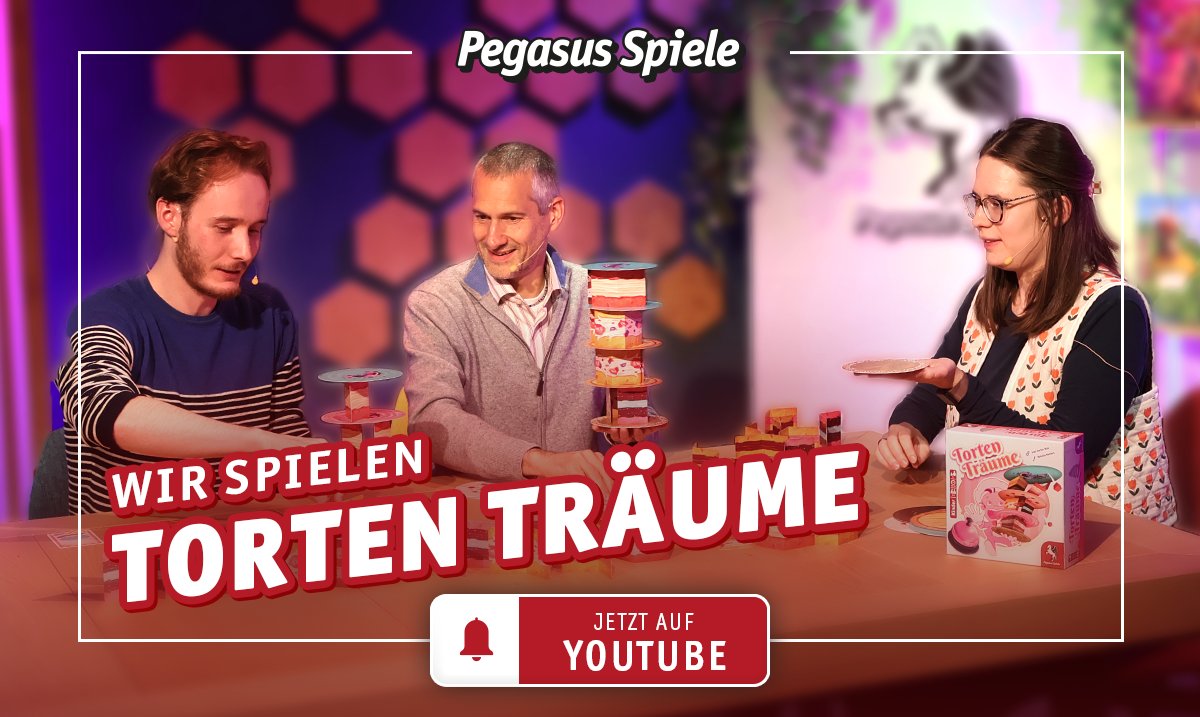 In TORTEN TRÄUME deckt ihr eine Bestellkarte auf &amp; stapelt die angegeben Tortenschichten auf eure Tortenplatte. Doch passt gut auf, dass eure Schichten nicht herunterfallen. Ihr wollt das Kinderspiel in Aktion sehen, dann geht’s hier zum Let’s Play: youtu.be/e_e8ECu6w2M