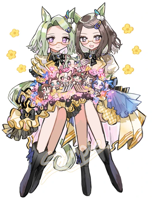 エアメサイア様&根本優奈様宛のフラスタイラスト描かせていただきました