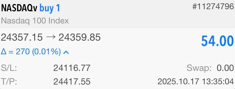 — 1️⃣ Adım Başlıyor — Her işlem bir plan 📊
İşlem | NASDAQ100
Giriş | 24.116,77🎯
TP | 24.417,55💰
SL | 24.116,77🛡️
#SuatDenkChallenge #TradeByTrade