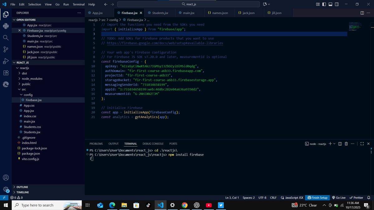 DUgwuzor88650's tweet image. Been hearing of FIREBASE base , now i'm exploring it.....
#FROM TO-DO TO DONE!
#CONNECT
#tech
#WebDevelopment