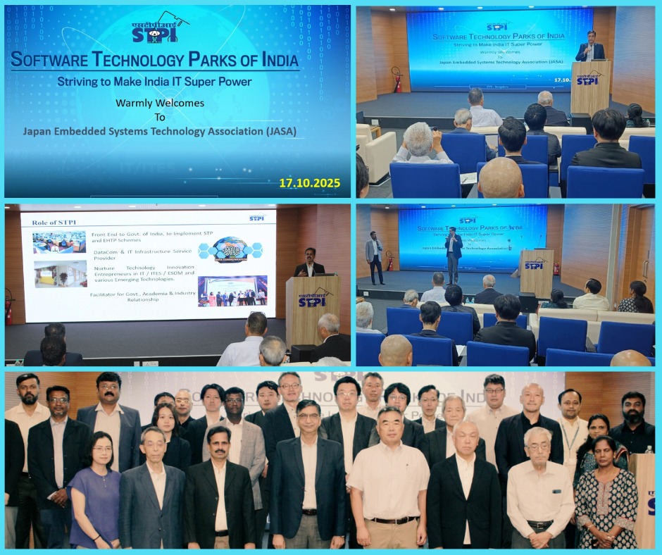 Dr. Sanjay Tyagi, Director, STPI Bengaluru, warmly welcomed the Japan Embedded Systems Technology Association (JASA) delegation from Japan to STPI Bengaluru.

During the visit, STPI officials presented a comprehensive overview of STPI’s various services, Data Centre facilities,