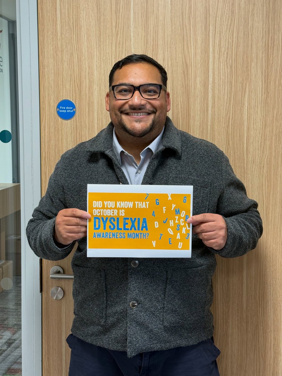 October is Dyslexia Awareness Month.

I was diagnosed with dyslexia at 17. Around 10% of the UK population is affected — it impacts reading, writing, and spelling, but not intelligence.

Everyone’s experience is different. You can find out more by visiting <a href="/BDAdyslexia/">British Dyslexia Association</a>