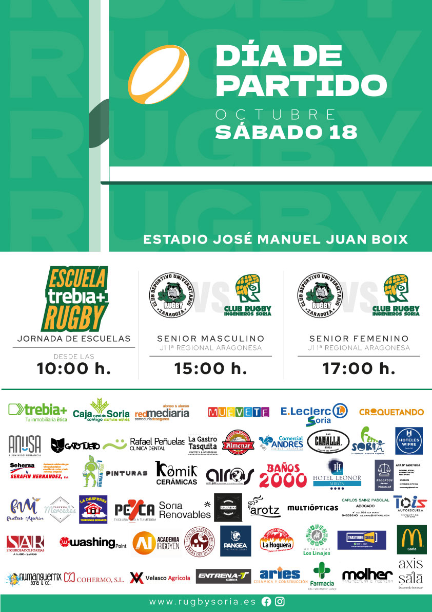 Fin de semana de rugby. Trebia, sénior masculino y femenino en acción en Zaragoza… <a href="/CDURugbyZgz/">CD Universitario Rugby Zaragoza</a>
Oktouchbeerfest 🍻
Un brindis por el Touch, por los 25 años del club y por todo lo que viene 💛💙
👉 Más detalles en la web: rugbysoria.es/el-rugby-soria…