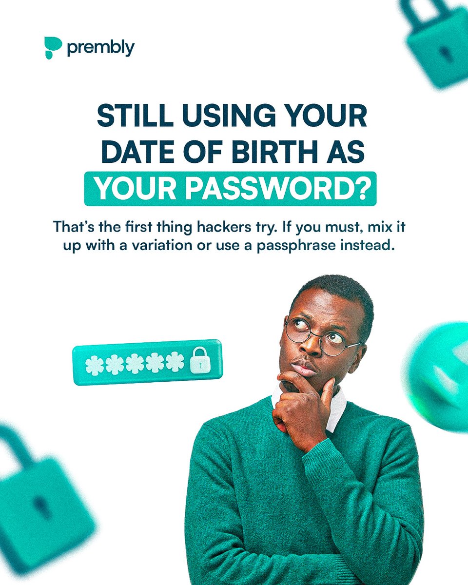 Don’t let them know your next move. Switch it up.

#Prembly #CyberSecurity #DataProtection #OnlineSafety #PasswordSecurity #StaySecure #DigitalTrust #ProtectYourData #CyberAware