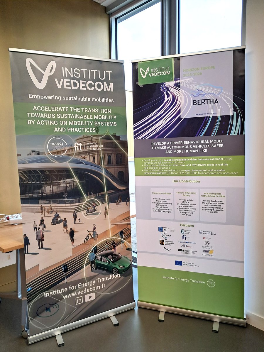 📍This week, our partners gathered at <a href="/vedecom/">VEDECOM</a>'s headquarters in Versailles, France, to celebrate two years of the #BERTHAproject. Two days full of presentations, discussions and workshops, complemented by a test drive in the #VEDECOM autonomous driving demonstrator.