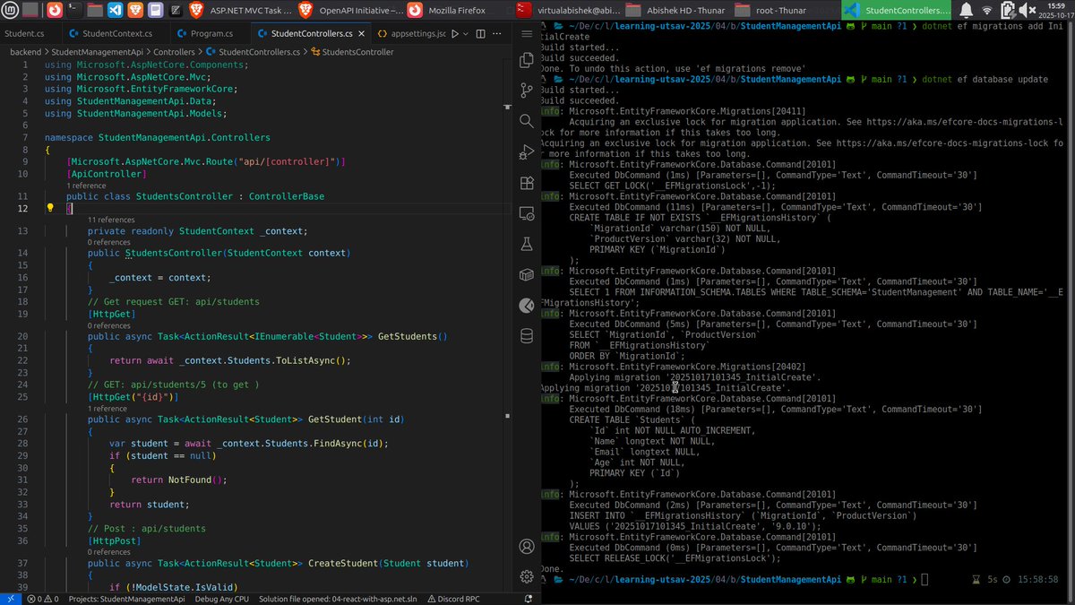 virtualabishek's tweet image. #LearningUtsav2025 #FestivalOfLearning #LUD19 Today, i have gone through integration of React and ASP.NET Core Web API. I also made a REST API Calls from React to Core.
Update: github.com/virtualabishek…