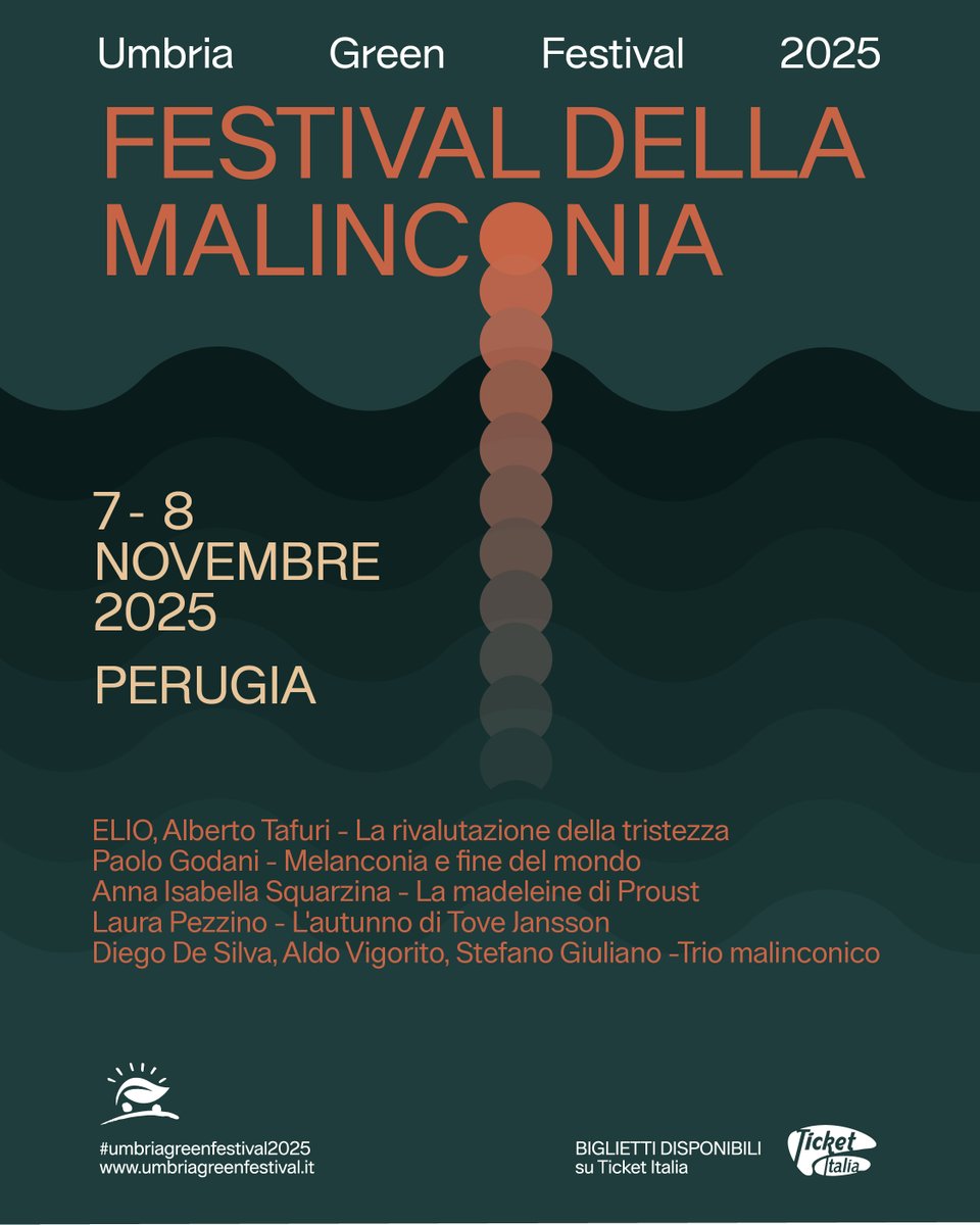Prima edizione, Festival della Malinconia, nell'ambito di Umbria Green Festival. Un'idea di Daniele Zepparelli, a cura di me :)
Perugia, 7 e 8 novembre 2025