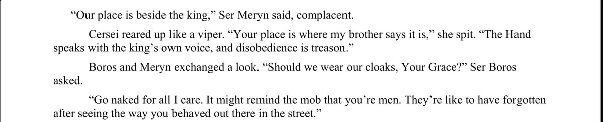 #ASOIAF #ACOK There's so much more to the relationship between Tyrion and Cersei compared to the show. They dislike each other, but there's some level of mutual respect due to how competent each is. Ofc both are trying to play each other at the same time.