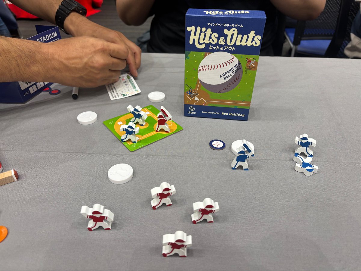 【野球の心理戦を凝縮したボドゲ】

「ヒット＆アウト」を遊びました。楽しかったです！2人用の中で1番かも。
