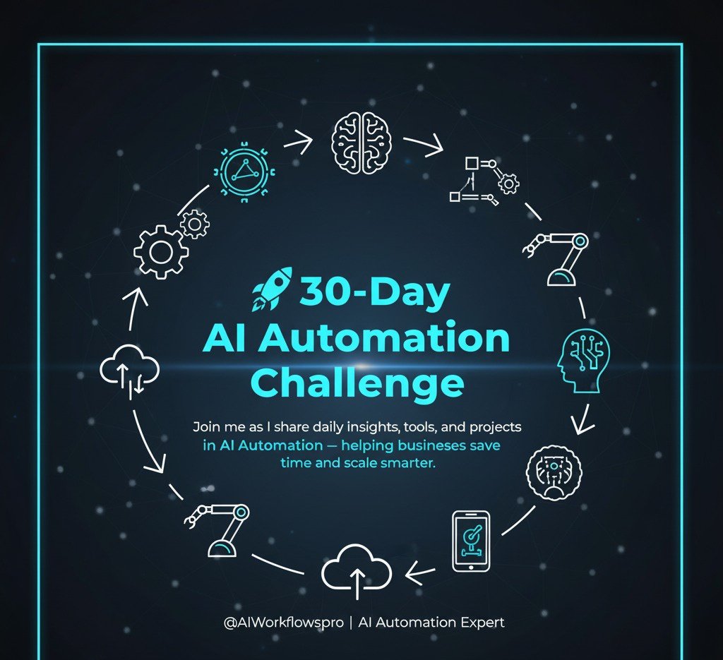 AIWorkflowspro's tweet image. 30-Day AI Automation Challenge Begins!
In the remaining of this month and next month, I’m going all in on AI Automation — building, learning, and sharing the things I discover.
From tools like Zapier, Make, and n8n, to real-life automations that save time and grow businesses.