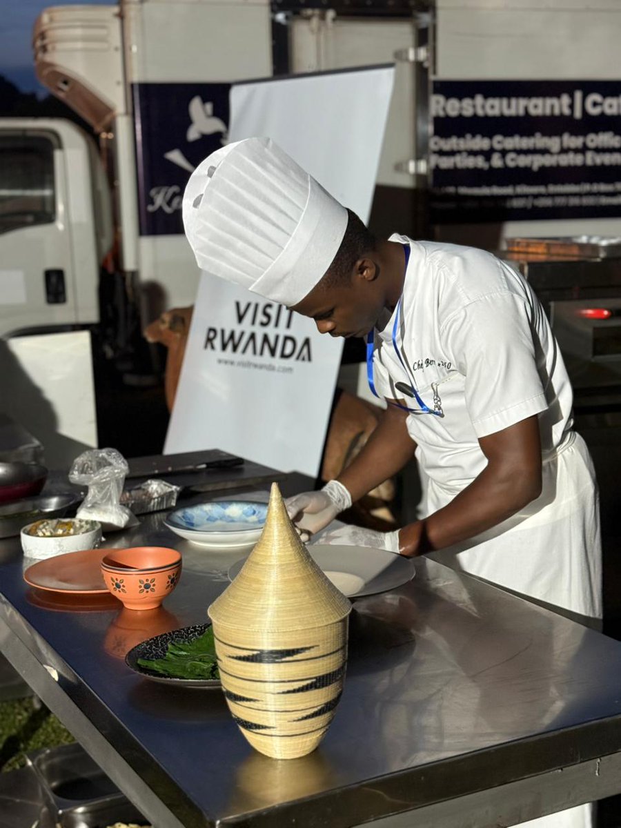 ChefRamson's tweet photo. "#Rwandan chefs proudly raised the flag once again at the East Africa Fusion Festival in Kampala, Uganda! This achievement marks a significant milestone for Rwandan culinary heritage. Huge thanks to the @RwandainUganda for their invaluable support to promoting Rwandan cuisine". https://t.co/xeUsVY0rbt