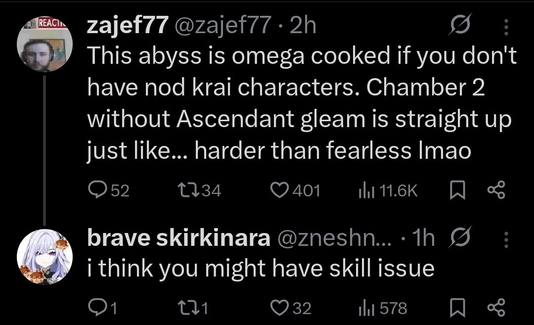 BuildXueyi's tweet photo. Skirkinara telling zajef he might have skill issue, genuinely what timeline we are living in https://t.co/CbwNcIPOGh