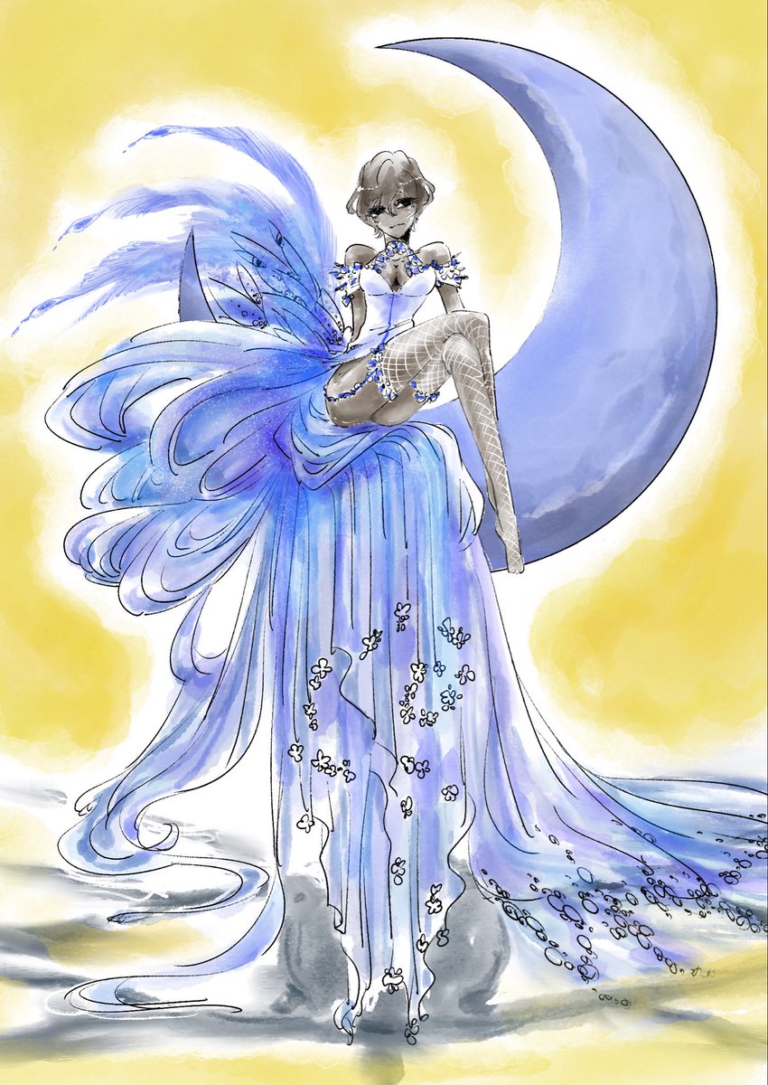 「『La reprise du rêve』 ドレスジュナ(加筆)」|🦈のイラスト