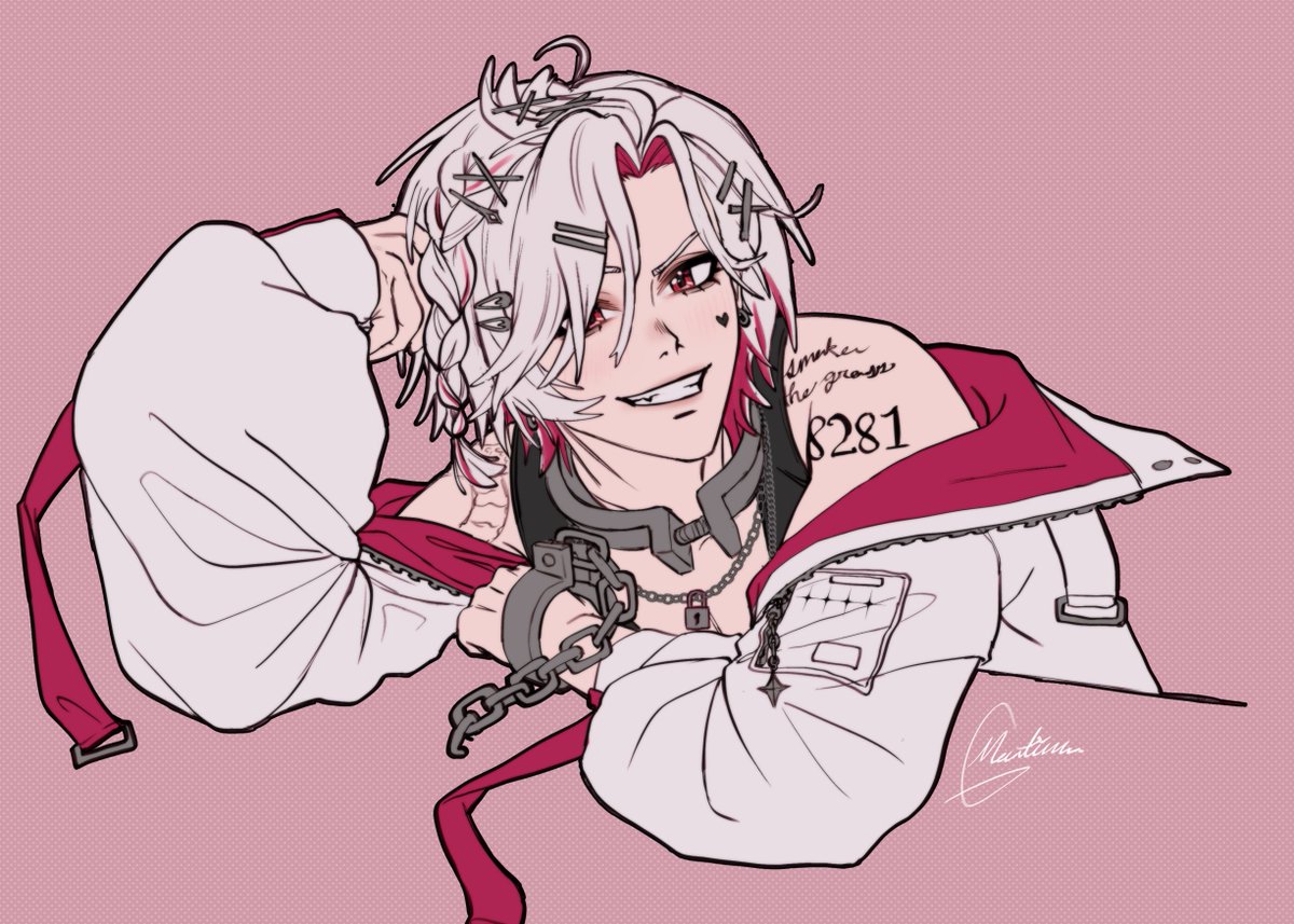 i couldnt resist doodlin the funny pink prison man #LockArt