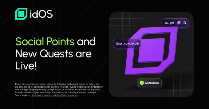 TheEddyEth's tweet photo. gidOS Farmers! 🔥

Social Point and New Quests are Live!

"Who’s yapping for @idOS_network and @wallchain_xyz 

let’s interact in the comments 👇 https://t.co/ApEfJyj0n2