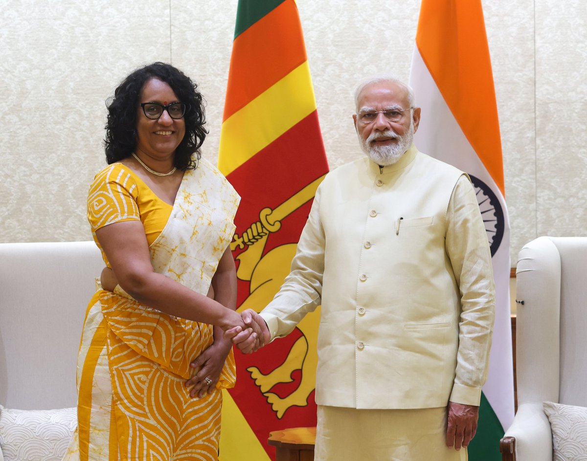 Glad to welcome Prime Minister of Sri Lanka, Ms. Harini Amarasuriya. Our discussions covered a broad range of areas, including education, women's empowerment, innovation, development cooperation and welfare of our fishermen. As close neighbours, our cooperation holds immense