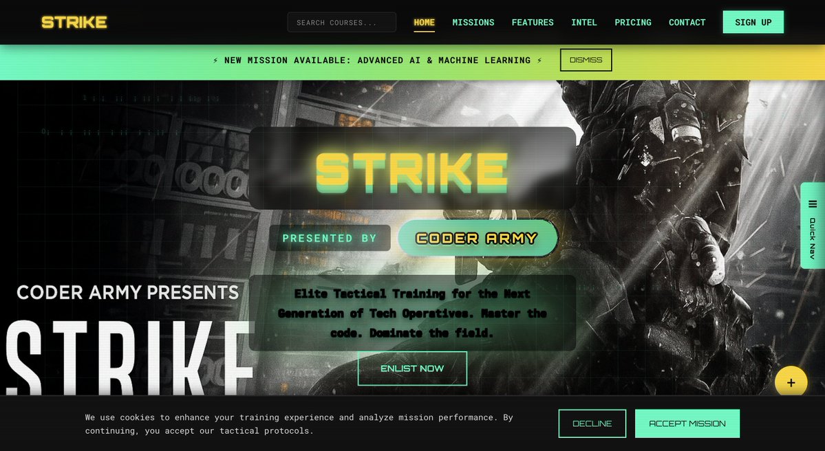rohit_negi9's tweet image. The STRIKE hackathon results are out! What rank did you all get this time? Go check it out on Coder Army, the winner creativity was on another level! He has added lot of minute detail to create the website.