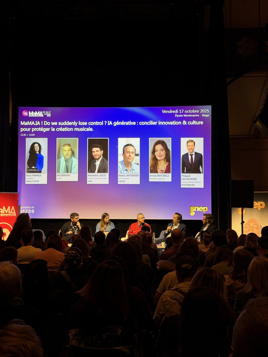 snep's tweet photo. 🟣 Conférence SNEP au #MaMA25.
« MaMA.IA ! Do we suddenly lose control : concilier innovation & culture pour protéger la creation musicale » 🎤 🔒 https://t.co/oBNkBa0VnV