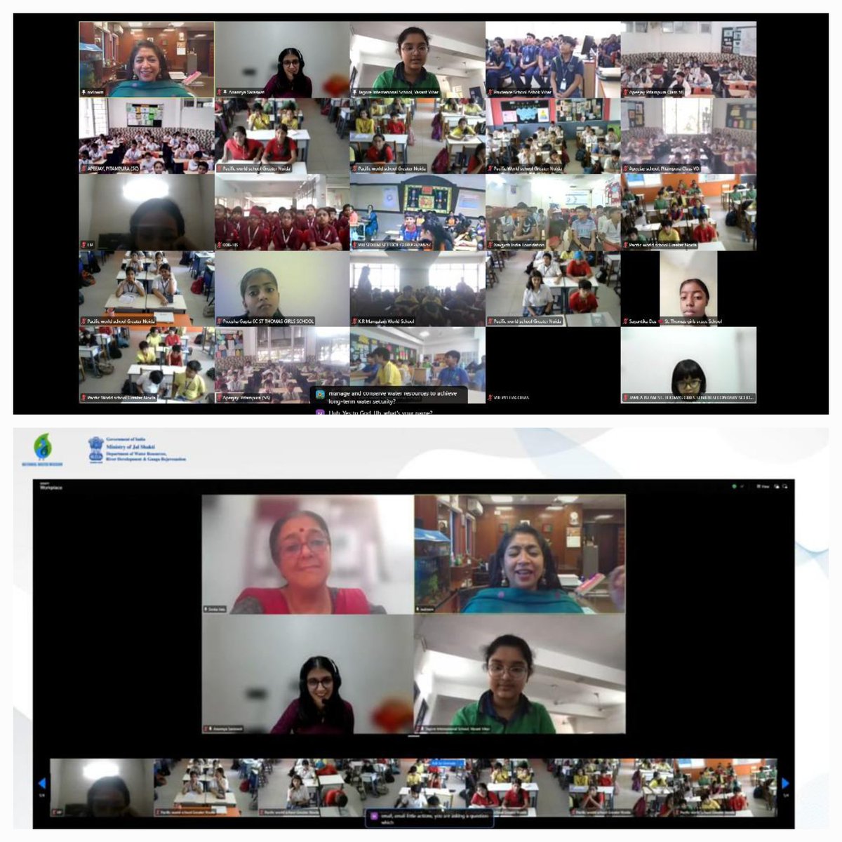 nwmgoi's tweet photo. 63rd #WaterTalk brought together young minds and Ms. Smita Vats Founder-Director of ITIHAAS, who shared the need of connecting youth with India’s #waterheritage to #RespectWaterForLife
AS&MD, NWM urged these Young Water Warriors to adopt daily water-saving habits
#YouthForWater https://t.co/sWqZiIayyC