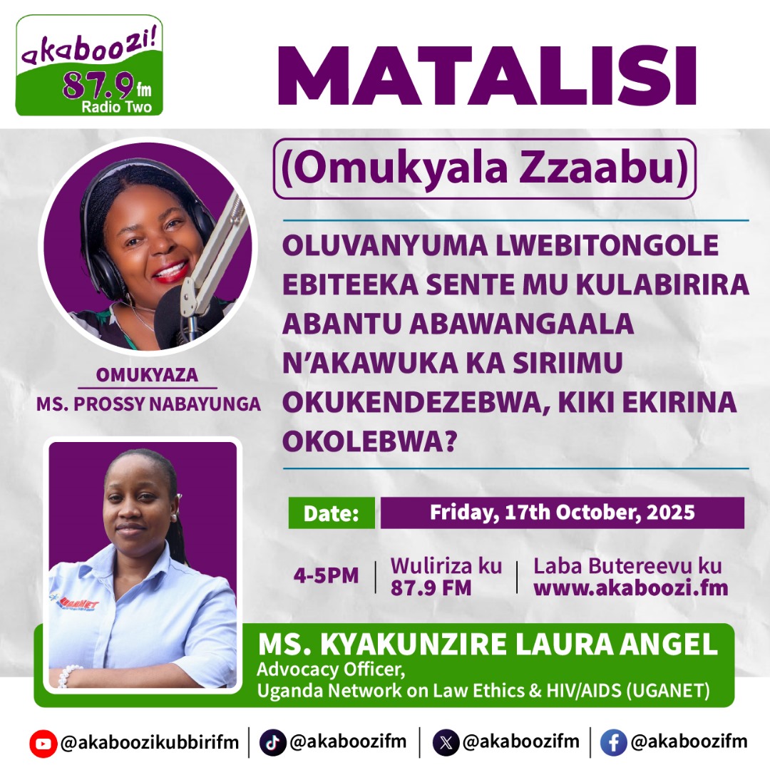 Today at 4pm I will be airing on <a href="/AkabooziFm/">87.9 Akaboozi Fm</a> discussing the wayforward for People living with HIV amidst the shifting funding priorities and the uptake of integration of services at the Health facilities in regards to maintaining Healthy living.