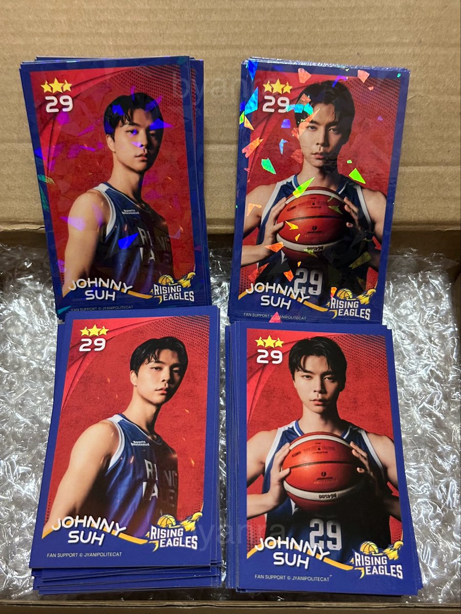 brndnuwu's tweet photo. they're heree and i love the way it turns out heheh the holo cards are limited and will be random 🤭 

#DunkItJohnnySuh https://t.co/908Q8yYVC6
