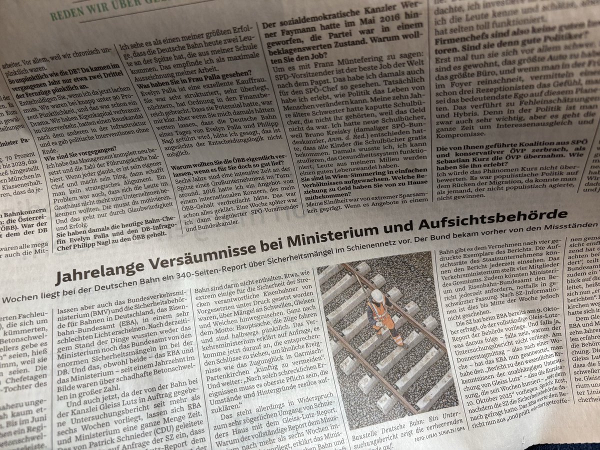 sascha_m_k's tweet photo. Echt „beruhigend“, wenn man in der Bahn sitzt und über die massiven Sicherheitsmängel im Schienennetz liest. Wie konnte man den Staatskonzern Bahn eigentlich jemals so verkommen lassen? https://t.co/krzoPy0Hzs