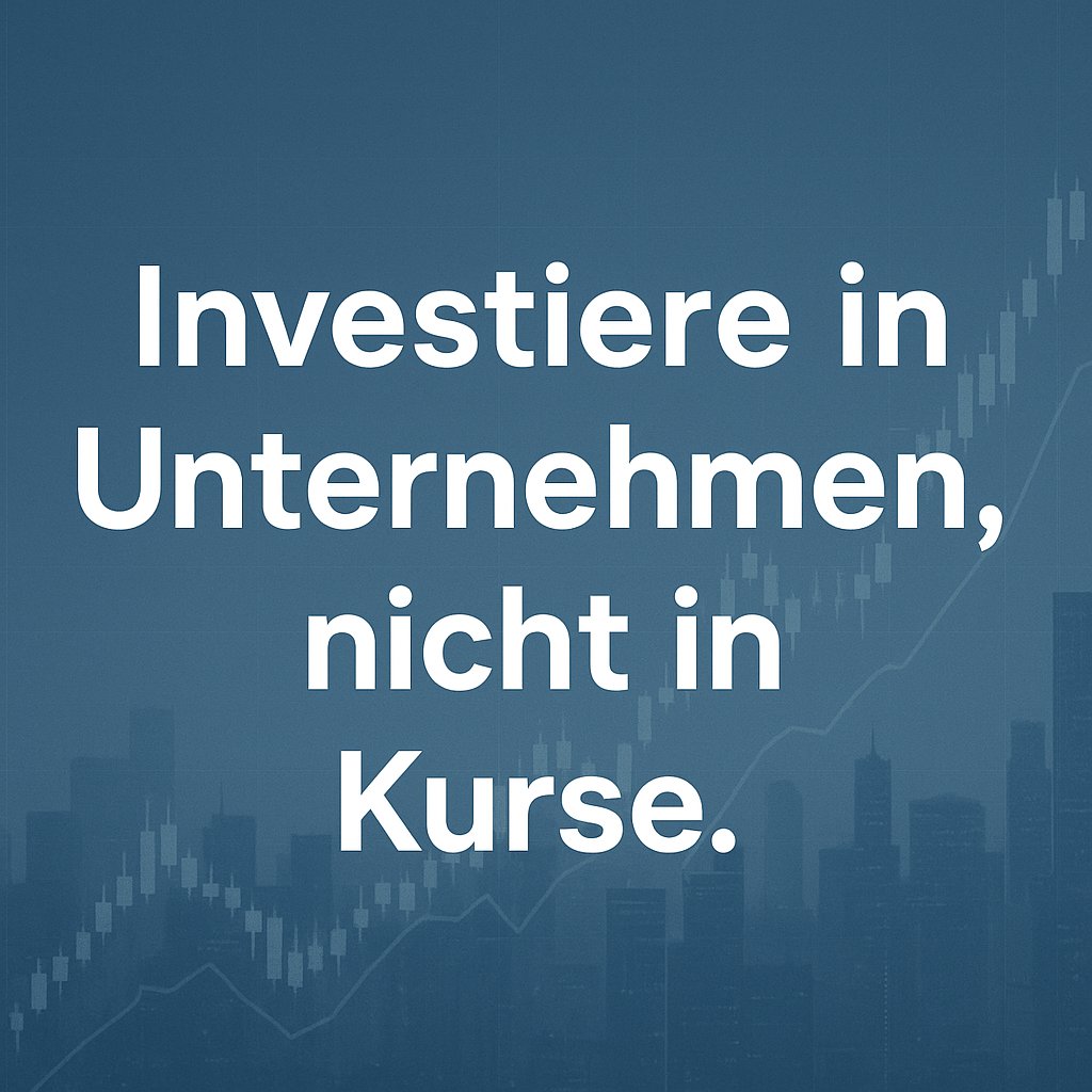 📈 Investiere in Unternehmen, nicht in Kurse.
Viele schauen nur auf den aktuellen Aktienkurs – doch der sagt oft wenig über den wahren Wert eines Unternehmens aus.
Denke langfristig!

#Börsenweisheit #Investieren #Finanzen #Aktien #LangfristigDenken #Dividenden #Finanzbildung