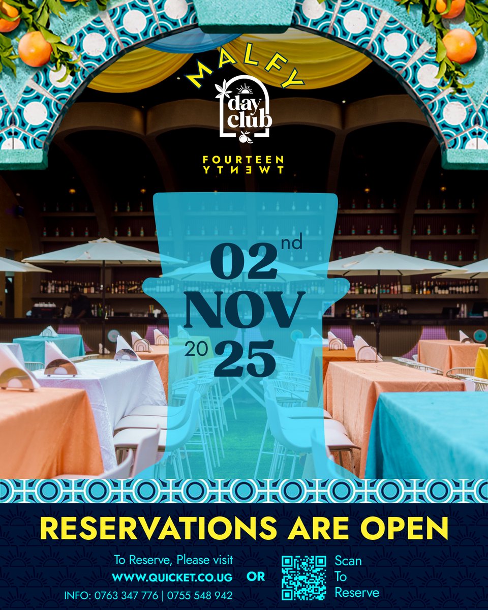 fourteentwenty0's tweet photo. Malfy Day Club reservations are now open for November 2nd, 2025.

A day of great company, epic food, zesty Malfy Gin cocktails, and Afro-House beats!

(11 AM - 6 PM) Admission is by reservation.
To reserve, please visit https://t.co/AxBz79E4tB. https://t.co/WjU2dfxi0p