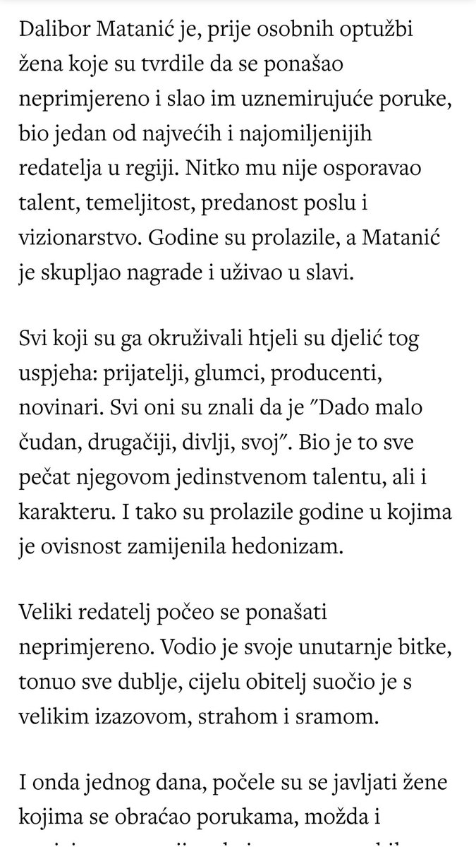 Možda gore od samog intervjua je objašnjenje urednice ženskog časopisa o tome zašto je intervjuirala i imala toliko razumijevanja za Matanića koji je "malo čudan, drugačiji, divlji i svoj". Pa samo je bio malo neprimjeren hihi