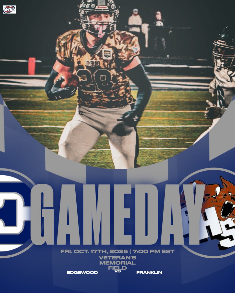 The Men of Edgewood travel to Franklin tonight for an SWBL showdown with the Franklin Wildcats. Kickoff at 7:00pm. @swblsports @swosportsdaily @thereportohio @edgewoodathlet1 <a href="/edgewoodbands/">EdgewoodBandBoosters</a> #THEEDGE