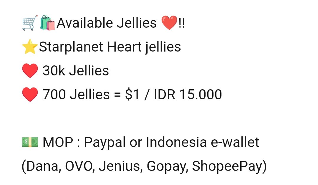 katievoteskpop's tweet photo. 📢 Available Heart Jellies❤️
Star Planet / The Show 🗳️
📥🗨️DM or reply here to reserve or buy! 😊
👉🏻Voting proofs: #KatievotesProof
🛍️🛒wtb wts selling votes starplanet early vote live vote the show jelly kpop izna TWS ONEWE BAE173 https://t.co/8Og4UfVCwa