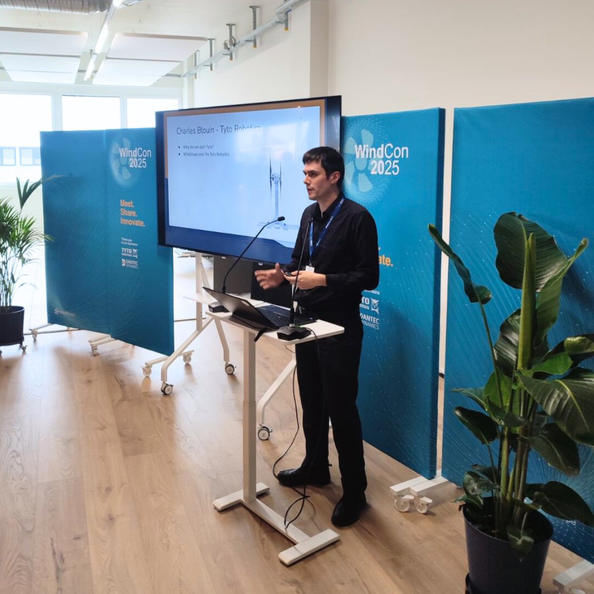 tyto_robotics's tweet image. Charles and Joffrey are in Geneva this week attending #WindCon2025 at WindShape’s headquarters! Charles delivered a presentation, sharing the latest developments in propulsion research. We also hosted a Canadian breakfast, highlighting our role in advancing drone technology.