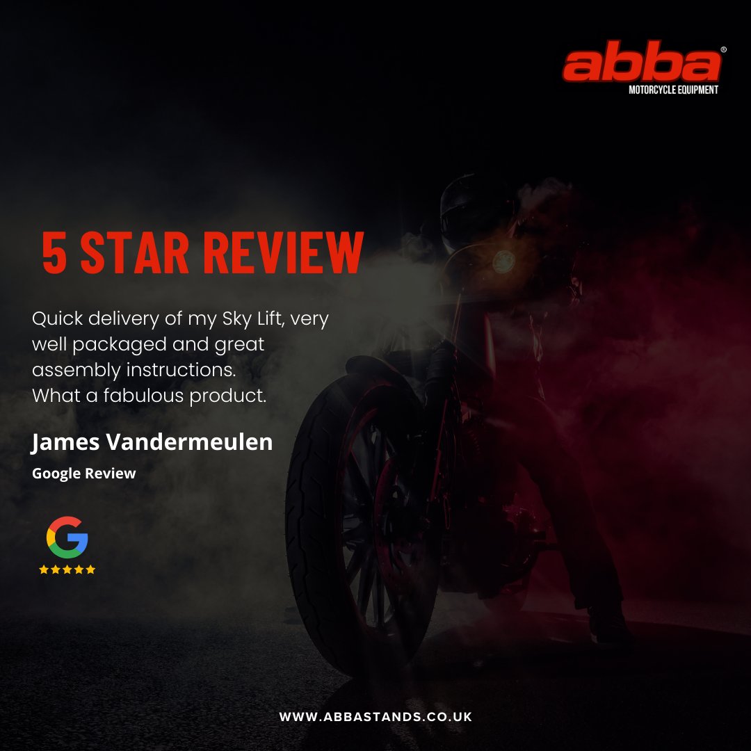🌟🌟🌟🌟🌟 5-Star Review Alert!
We’re over the moon with this fantastic feedback! Thank you for choosing abba stands 

🚴‍♂️💨 Check us out: abbastands.co.uk

#abbaStands #5StarReview #SkyLift #MotorbikeMaintenance #BikeLife #RideSafe